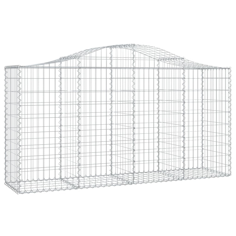 Arched Gabion Baskets 2 pcs 200x50x100/120 cm Galvanised Iron