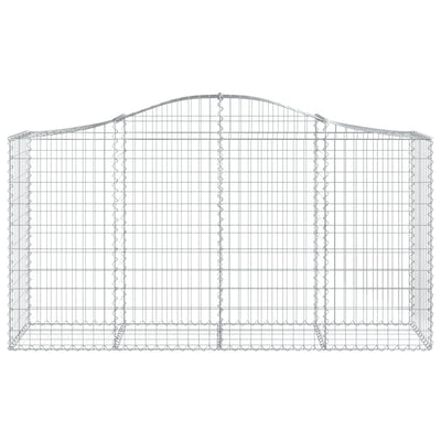 Arched Gabion Baskets 2 pcs 200x50x100/120 cm Galvanised Iron