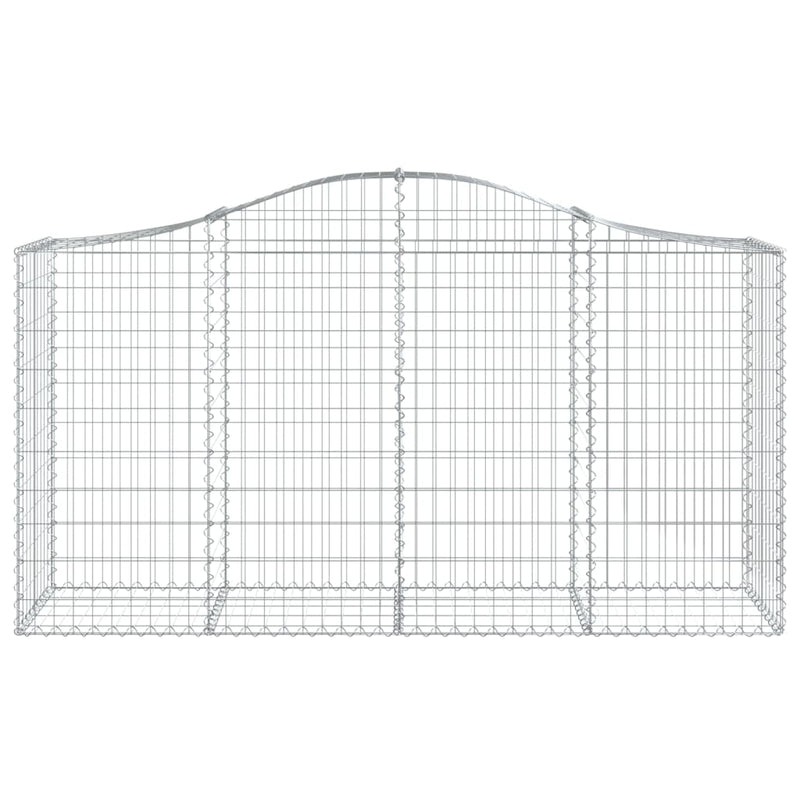 Arched Gabion Baskets 2 pcs 200x50x100/120 cm Galvanised Iron