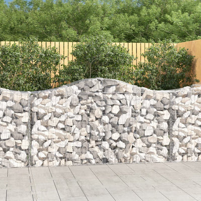 Arched Gabion Baskets 2 pcs 200x50x100/120 cm Galvanised Iron