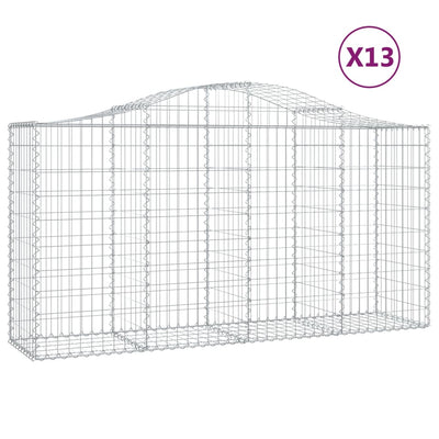 Arched Gabion Baskets 13 pcs 200x50x100/120 cm Galvanised Iron