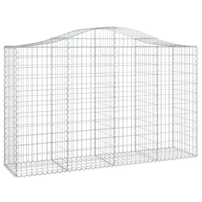 Arched Gabion Baskets 2 pcs 200x50x120/140 cm Galvanised Iron