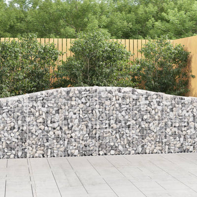 Arched Gabion Baskets 4 pcs 400x30x80/100 cm Galvanised Iron