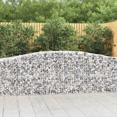 Arched Gabion Baskets 2 pcs 400x50x80/100 cm Galvanised Iron