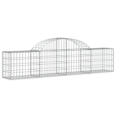 Arched Gabion Baskets 2 pcs 200x30x40/60 cm Galvanised Iron