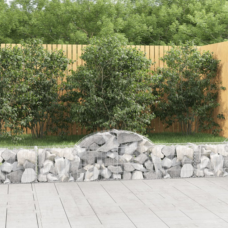 Arched Gabion Baskets 2 pcs 200x30x40/60 cm Galvanised Iron