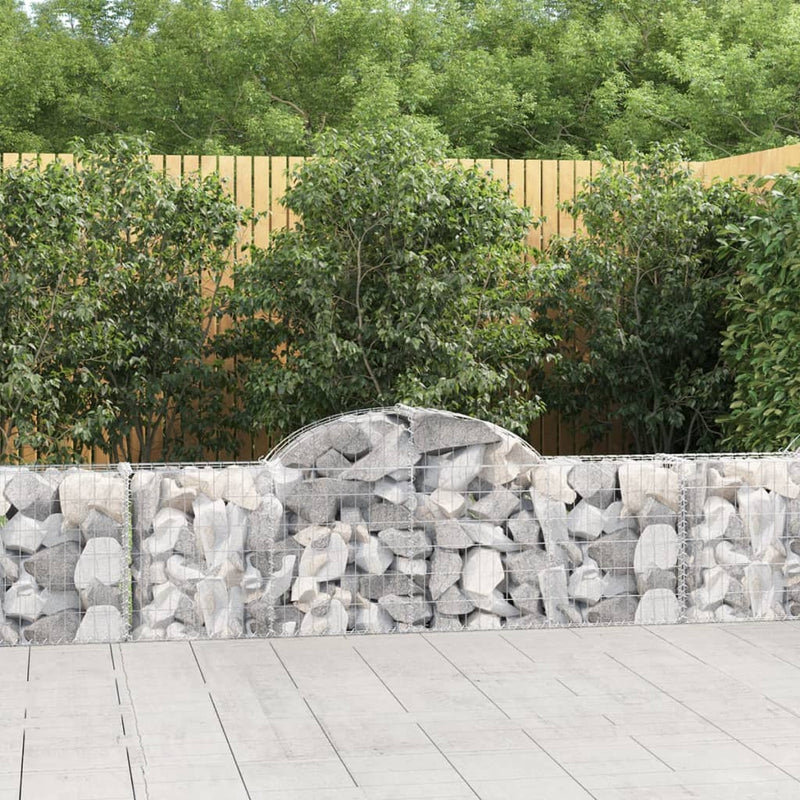 Arched Gabion Baskets 3 pcs 200x30x60/80 cm Galvanised Iron