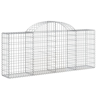 Arched Gabion Baskets 2 pcs 200x30x80/100 cm Galvanised Iron