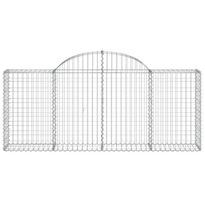 Arched Gabion Baskets 2 pcs 200x30x80/100 cm Galvanised Iron