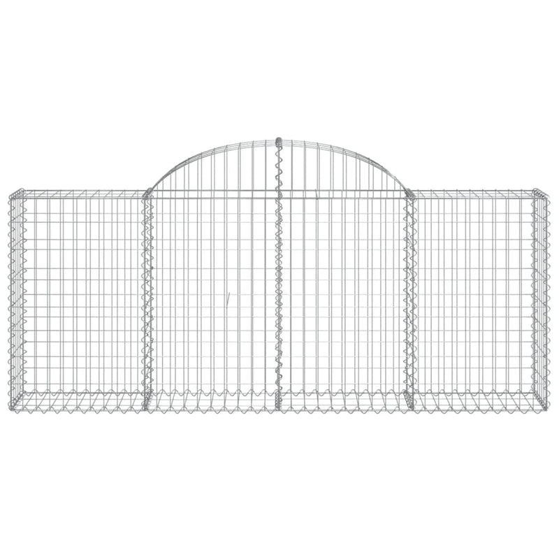 Arched Gabion Baskets 2 pcs 200x30x80/100 cm Galvanised Iron