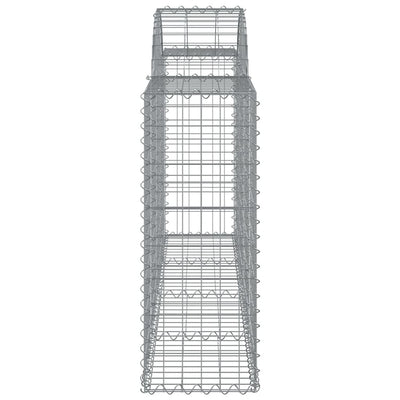 Arched Gabion Baskets 2 pcs 200x30x80/100 cm Galvanised Iron