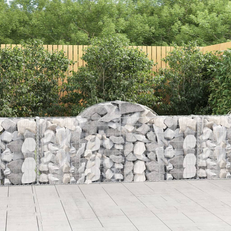 Arched Gabion Baskets 2 pcs 200x30x80/100 cm Galvanised Iron