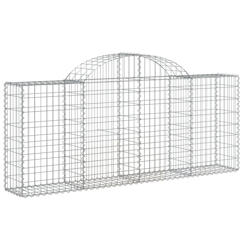 Arched Gabion Baskets 4 pcs 200x30x80/100 cm Galvanised Iron