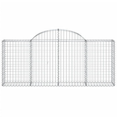 Arched Gabion Baskets 4 pcs 200x30x80/100 cm Galvanised Iron