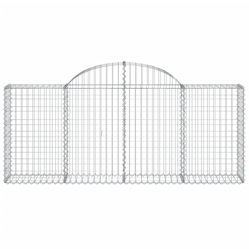 Arched Gabion Baskets 4 pcs 200x30x80/100 cm Galvanised Iron