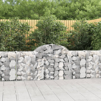 Arched Gabion Baskets 5 pcs 200x30x80/100 cm Galvanised Iron