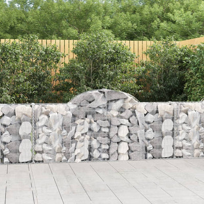 Arched Gabion Baskets 6 pcs 200x30x80/100 cm Galvanised Iron