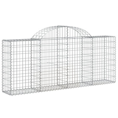 Arched Gabion Baskets 9 pcs 200x30x80/100 cm Galvanised Iron