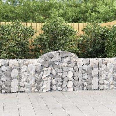 Arched Gabion Baskets 9 pcs 200x30x80/100 cm Galvanised Iron