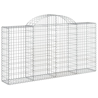 Arched Gabion Baskets 2 pcs 200x30x100/120 cm Galvanised Iron