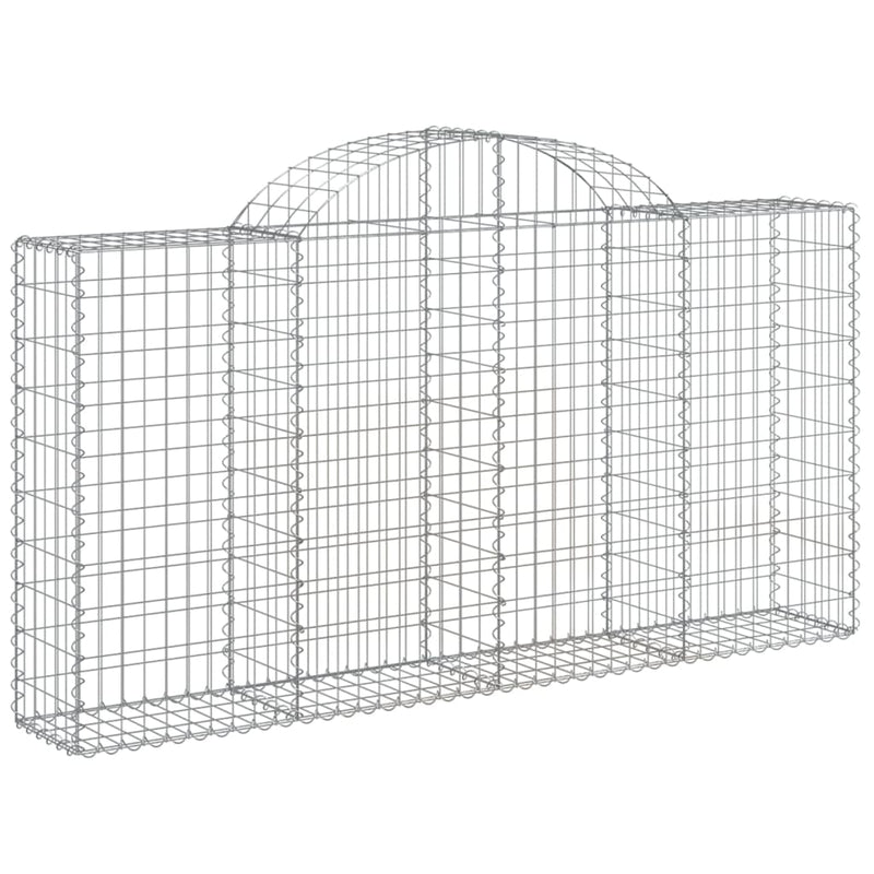 Arched Gabion Baskets 3 pcs 200x30x100/120 cm Galvanised Iron