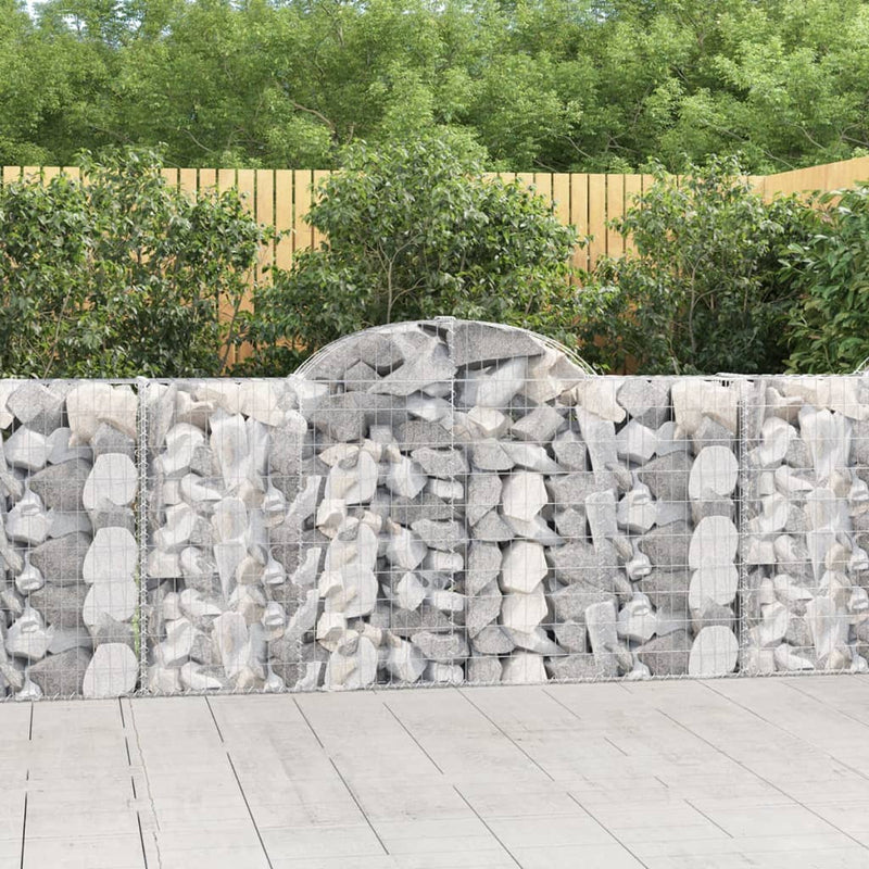 Arched Gabion Baskets 5 pcs 200x30x100/120 cm Galvanised Iron