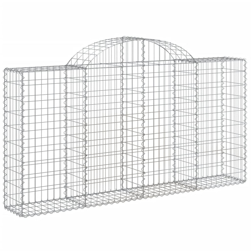 Arched Gabion Baskets 7 pcs 200x30x100/120 cm Galvanised Iron