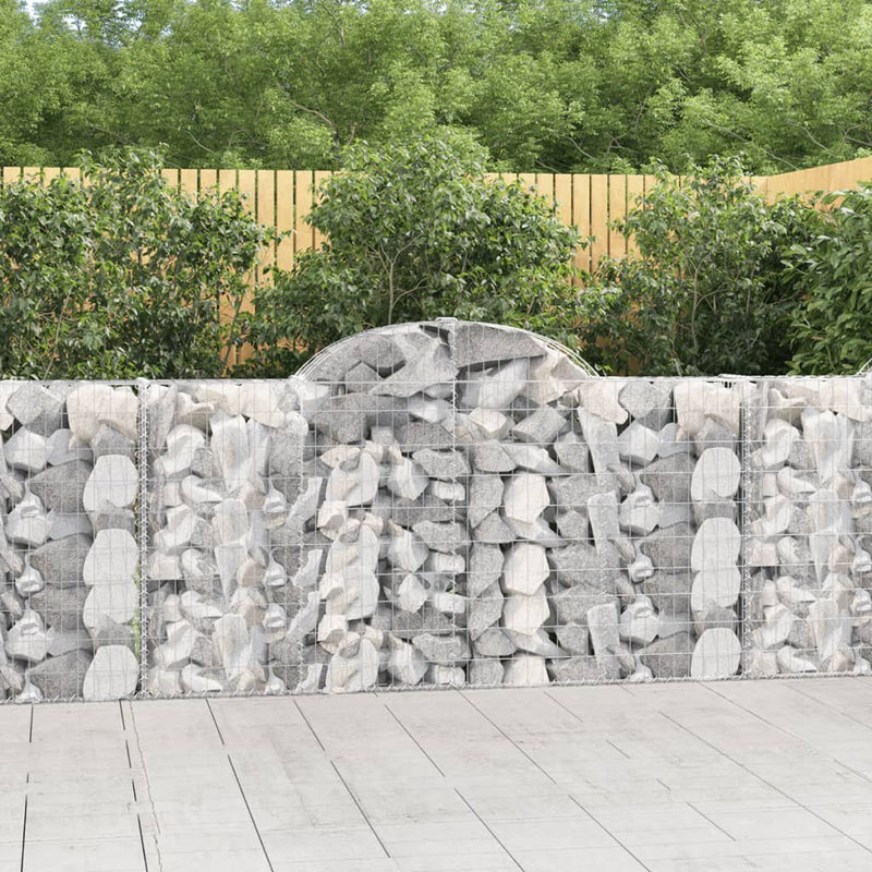 Arched Gabion Baskets 8 pcs 200x30x100/120 cm Galvanised Iron