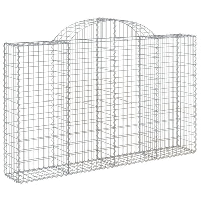 Arched Gabion Baskets 2 pcs 200x30x120/140 cm Galvanised Iron