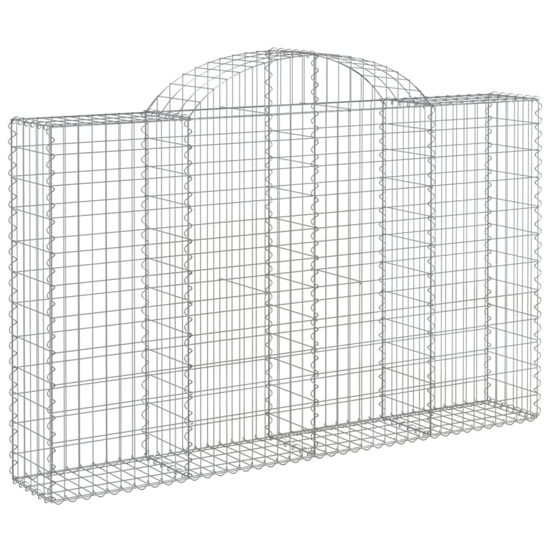 Arched Gabion Baskets 2 pcs 200x30x120/140 cm Galvanised Iron