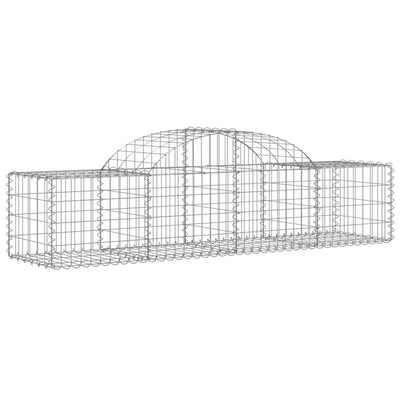 Arched Gabion Baskets 2 pcs 200x50x40/60 cm Galvanised Iron