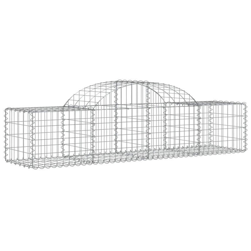 Arched Gabion Baskets 2 pcs 200x50x40/60 cm Galvanised Iron