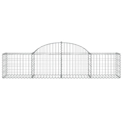 Arched Gabion Baskets 2 pcs 200x50x40/60 cm Galvanised Iron