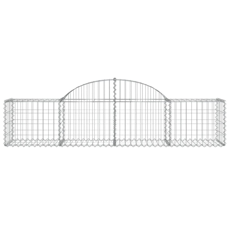 Arched Gabion Baskets 2 pcs 200x50x40/60 cm Galvanised Iron