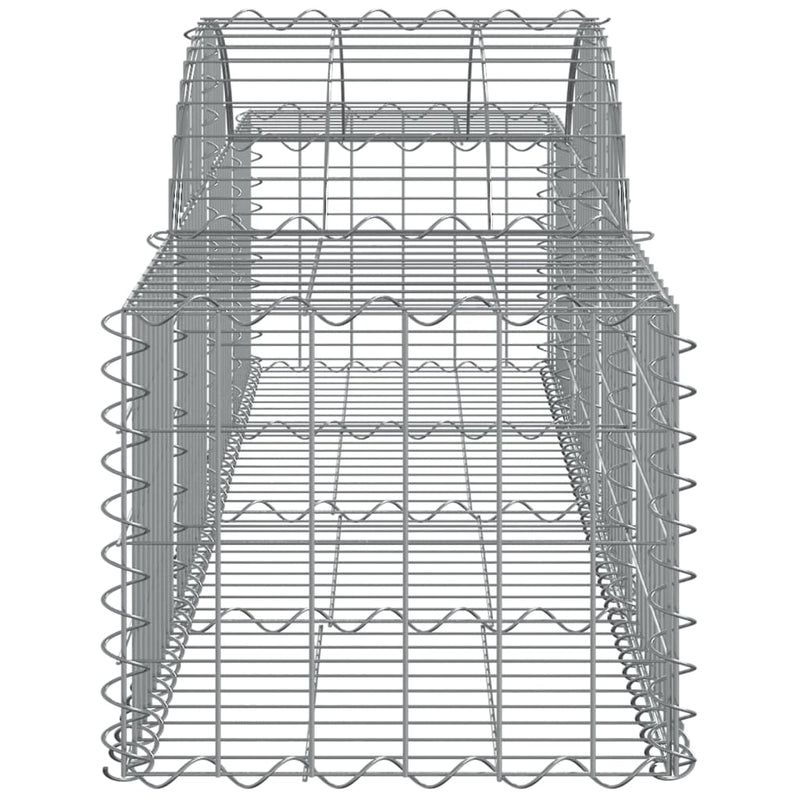 Arched Gabion Baskets 2 pcs 200x50x40/60 cm Galvanised Iron