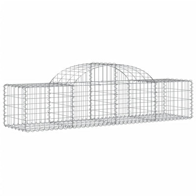 Arched Gabion Baskets 3 pcs 200x50x40/60 cm Galvanised Iron