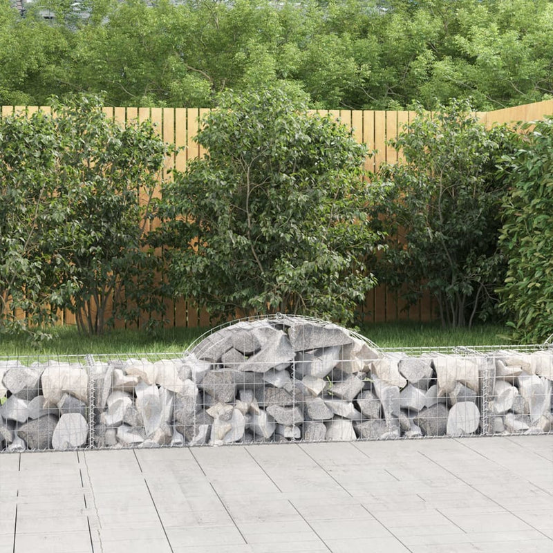 Arched Gabion Baskets 3 pcs 200x50x40/60 cm Galvanised Iron