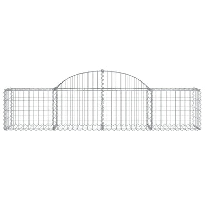 Arched Gabion Baskets 4 pcs 200x50x40/60 cm Galvanised Iron