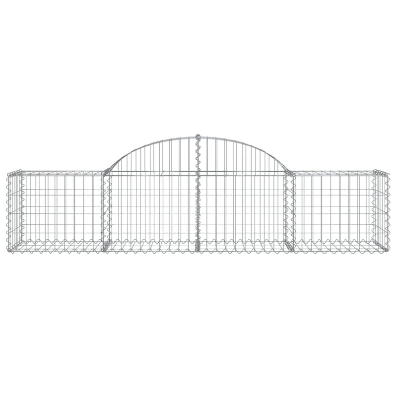 Arched Gabion Baskets 4 pcs 200x50x40/60 cm Galvanised Iron