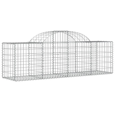 Arched Gabion Baskets 2 pcs 200x50x60/80 cm Galvanised Iron