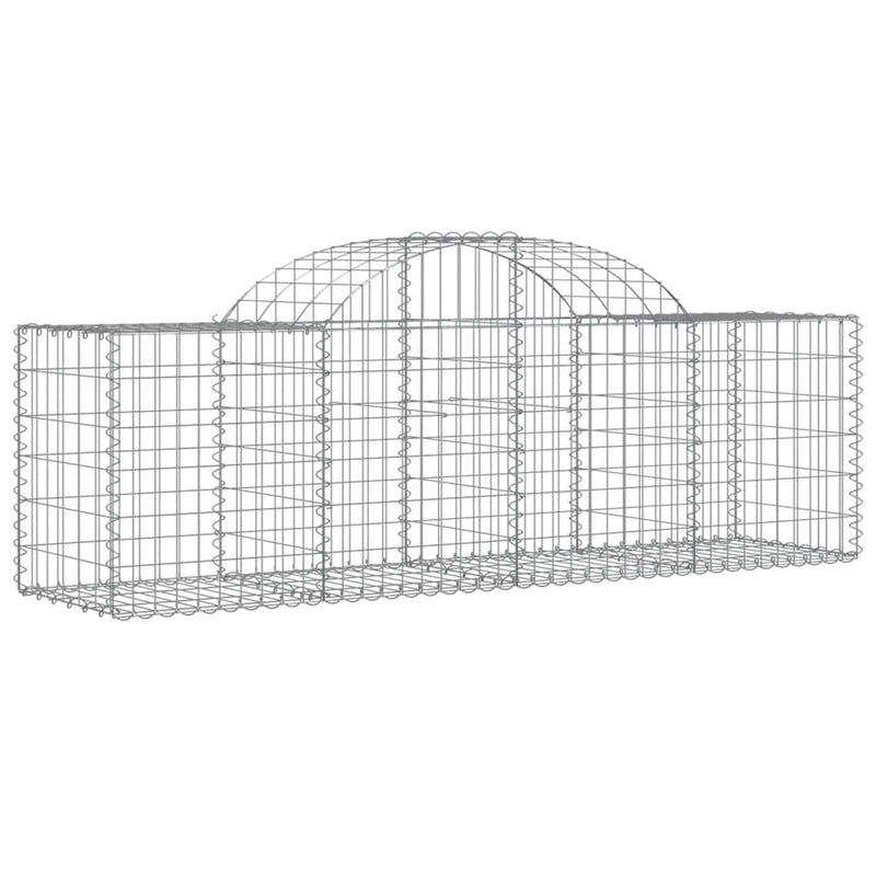 Arched Gabion Baskets 2 pcs 200x50x60/80 cm Galvanised Iron