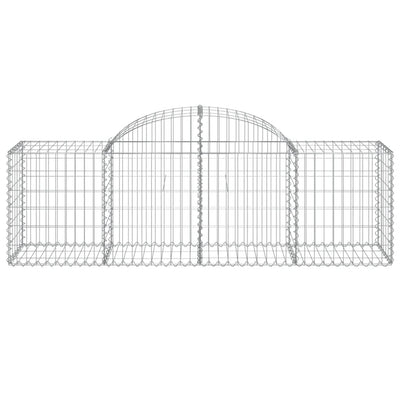 Arched Gabion Baskets 2 pcs 200x50x60/80 cm Galvanised Iron