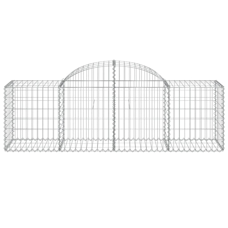 Arched Gabion Baskets 2 pcs 200x50x60/80 cm Galvanised Iron