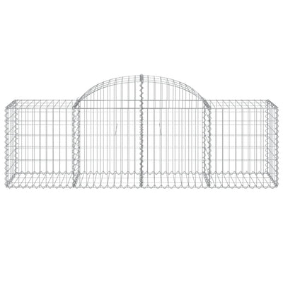 Arched Gabion Baskets 5 pcs 200x50x60/80 cm Galvanised Iron