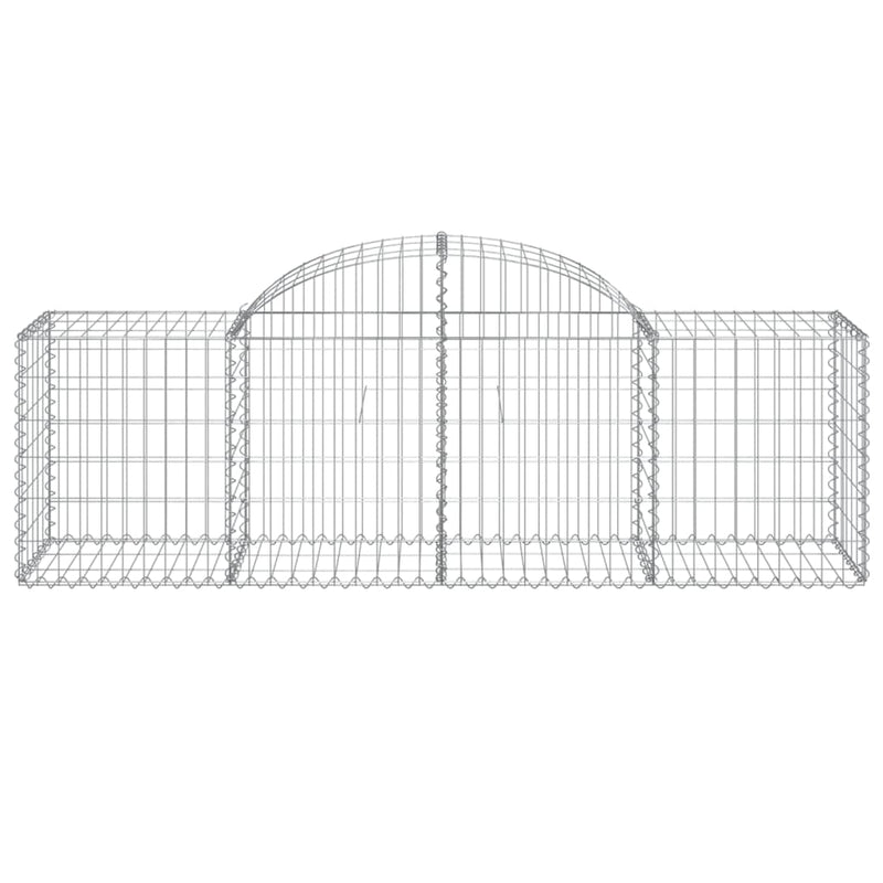 Arched Gabion Baskets 5 pcs 200x50x60/80 cm Galvanised Iron