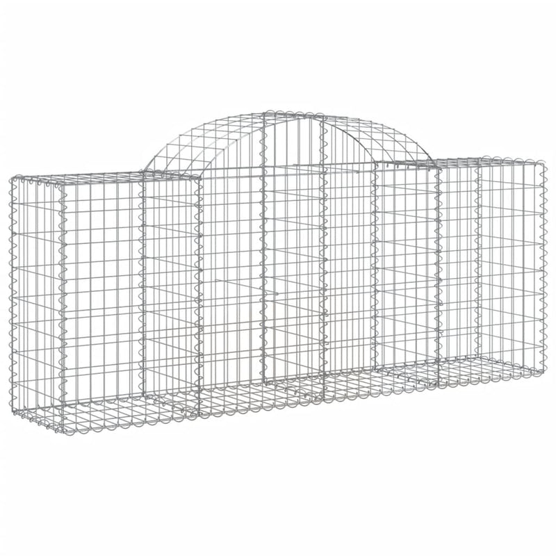 Arched Gabion Baskets 3 pcs 200x50x80/100 cm Galvanised Iron