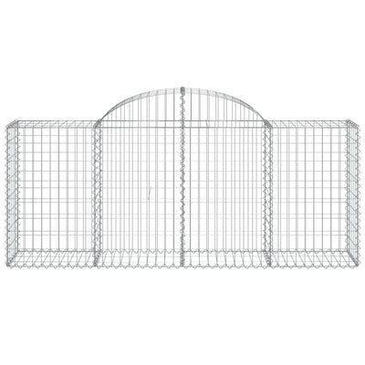 Arched Gabion Baskets 3 pcs 200x50x80/100 cm Galvanised Iron