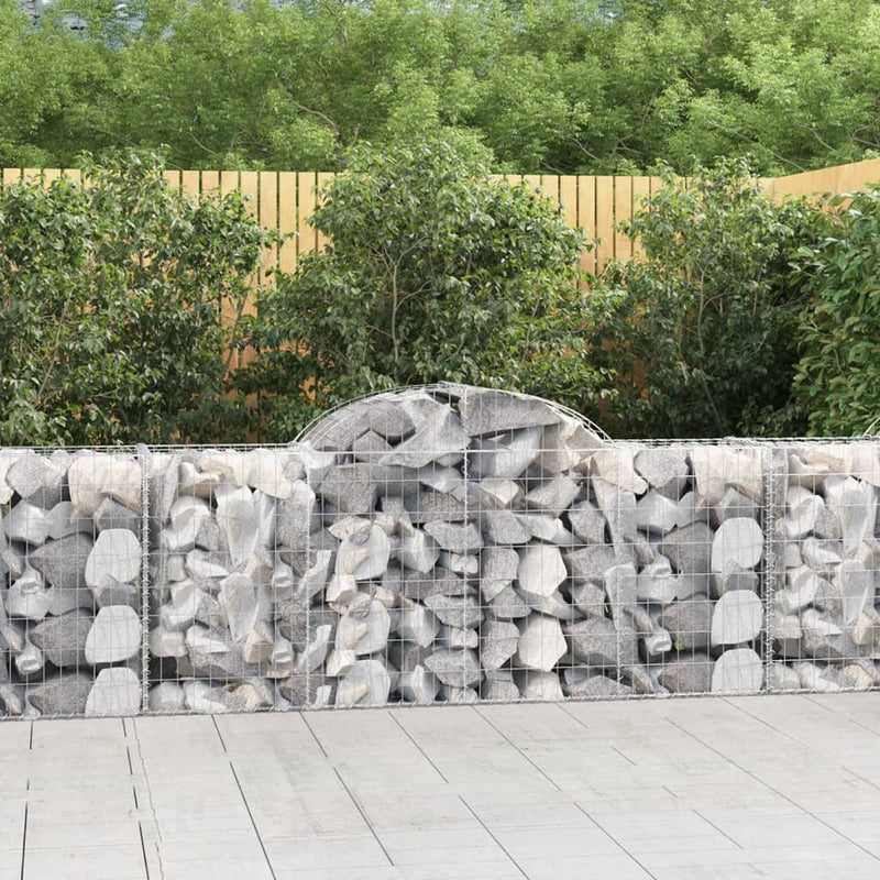 Arched Gabion Baskets 3 pcs 200x50x80/100 cm Galvanised Iron