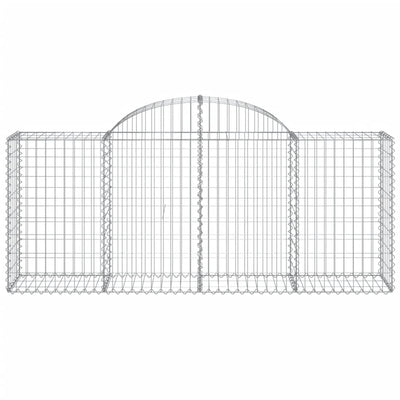 Arched Gabion Baskets 4 pcs 200x50x80/100 cm Galvanised Iron