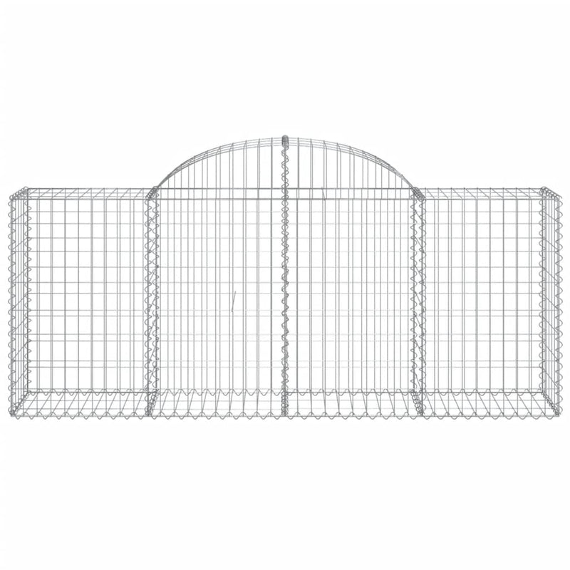 Arched Gabion Baskets 4 pcs 200x50x80/100 cm Galvanised Iron